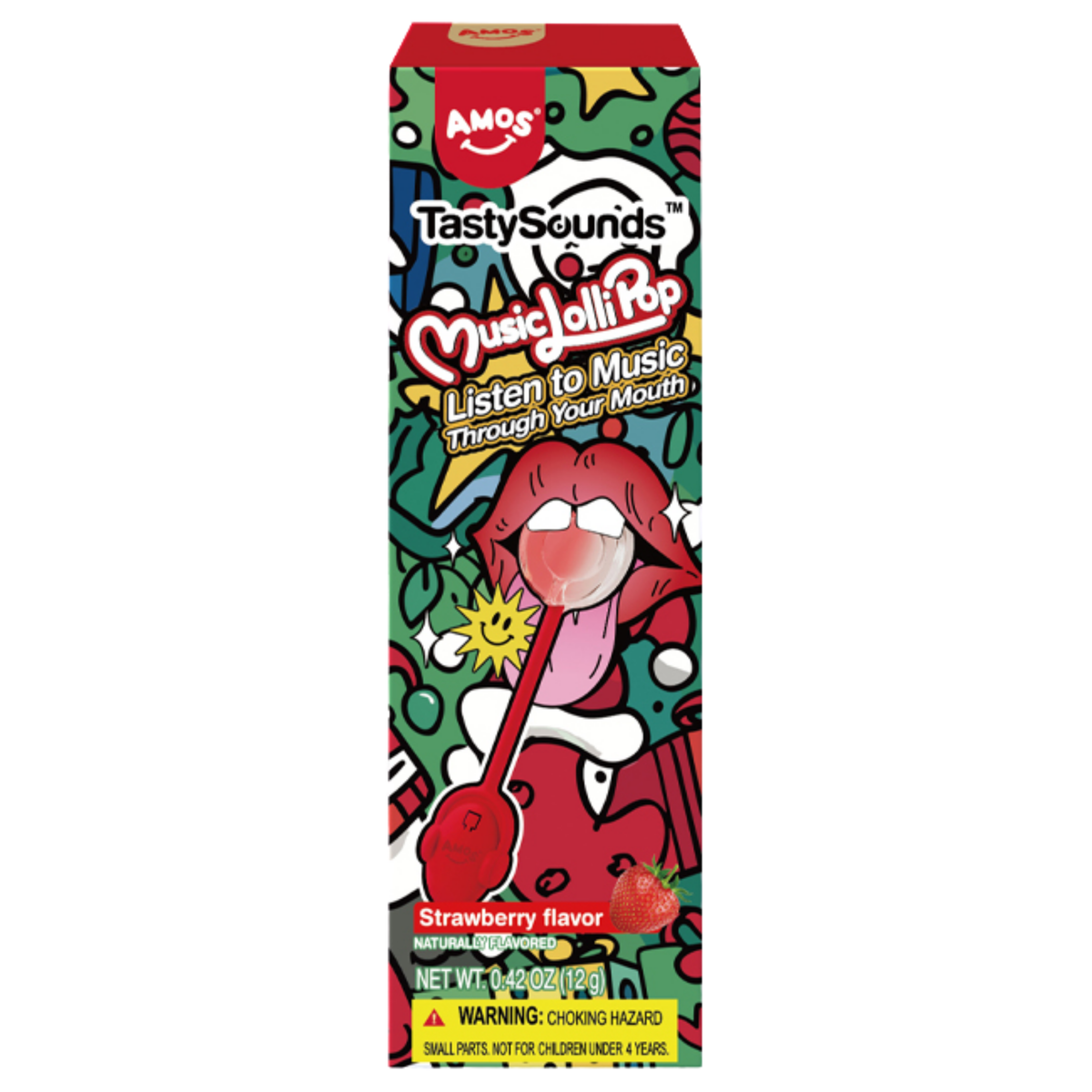 Amos Tastysounds Christmas JinglePop Lollipop .42oz 24ct