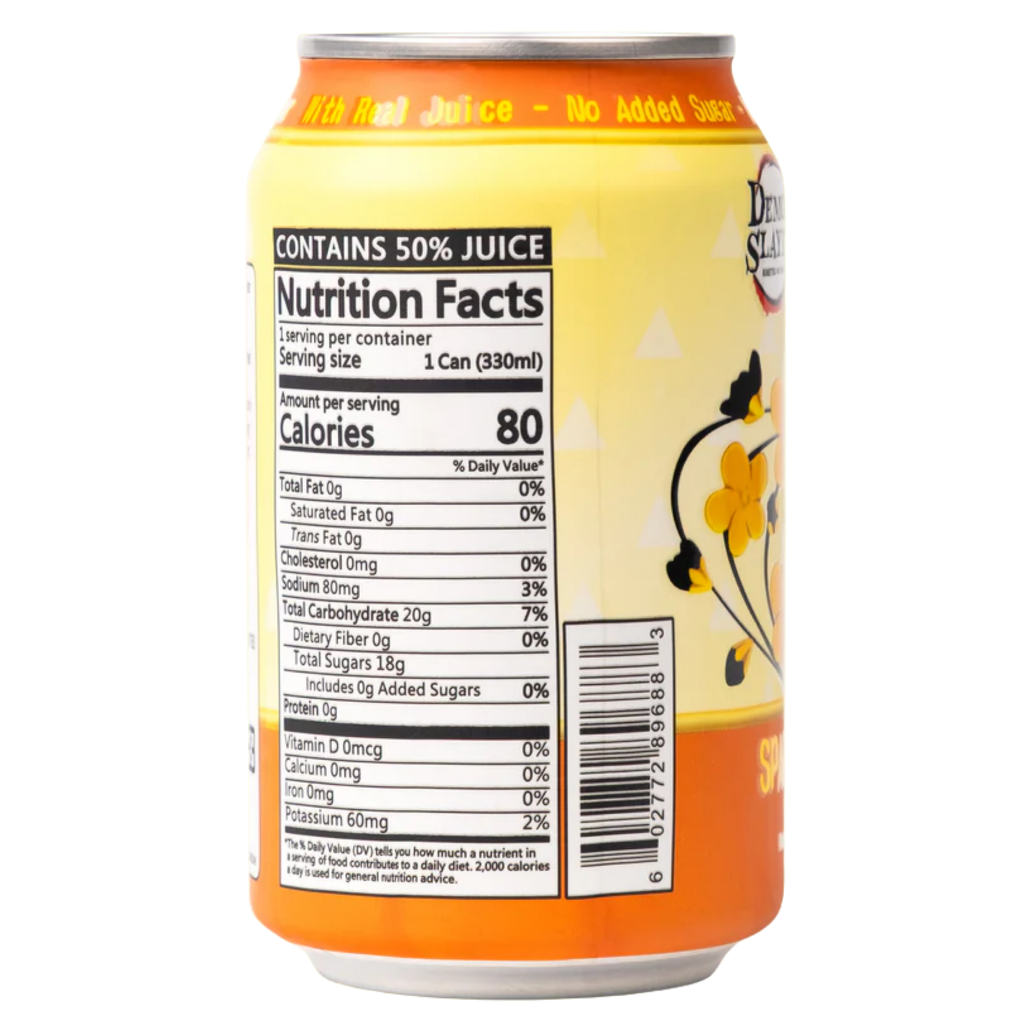 AnyYums Demon Slayer Pineapple Sparkling Water 11.16oz 24ct