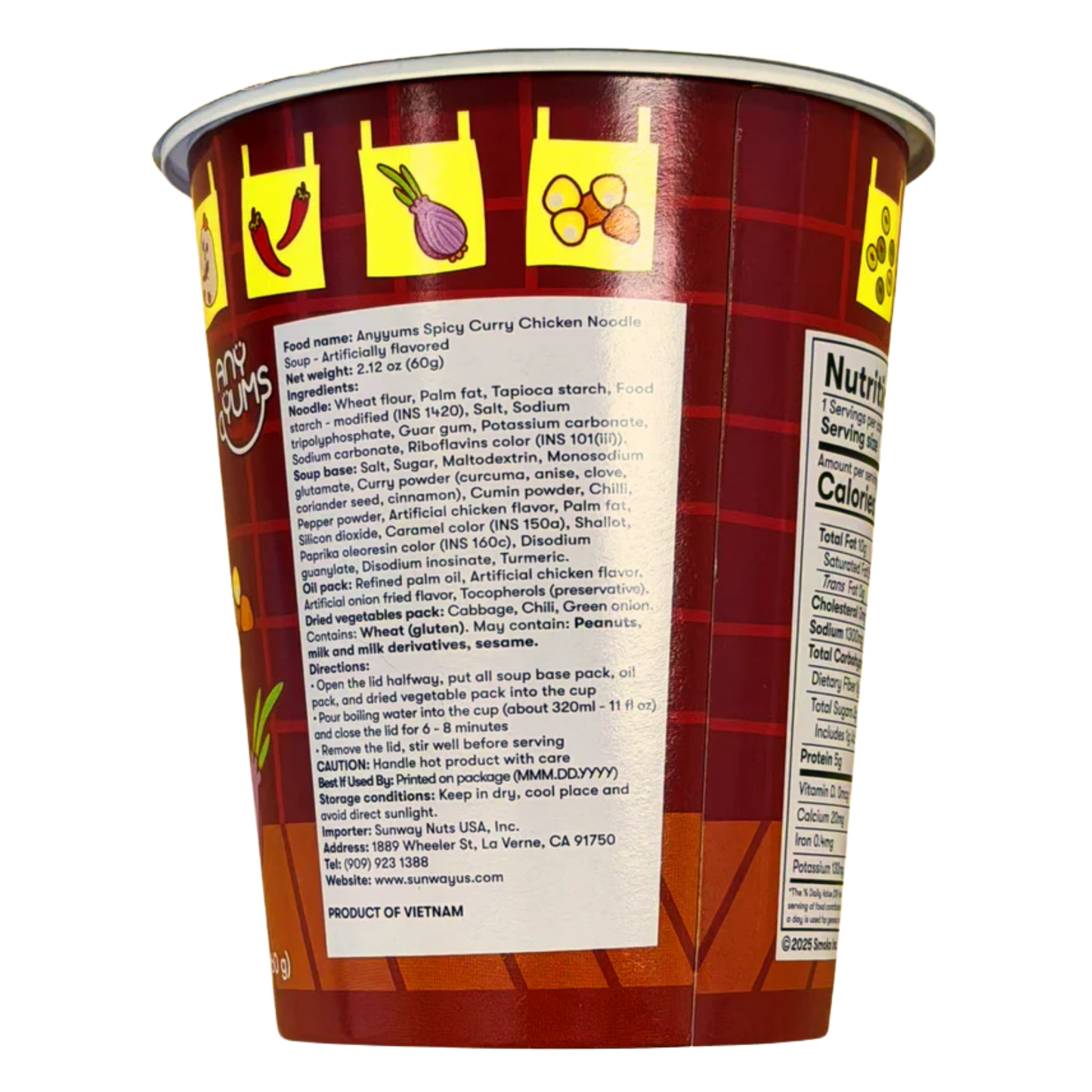 Smoko Spicy Curry Chicken Noodle Soup 2.11oz 24ct