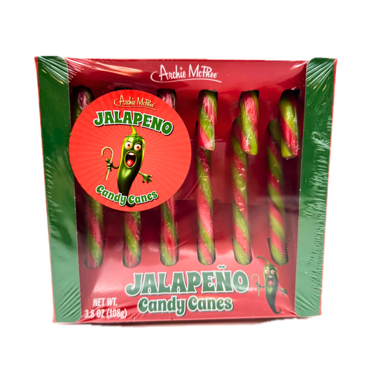 Archie McPhee Jalapeno Flavored Candy Canes 3.8oz - 12ct