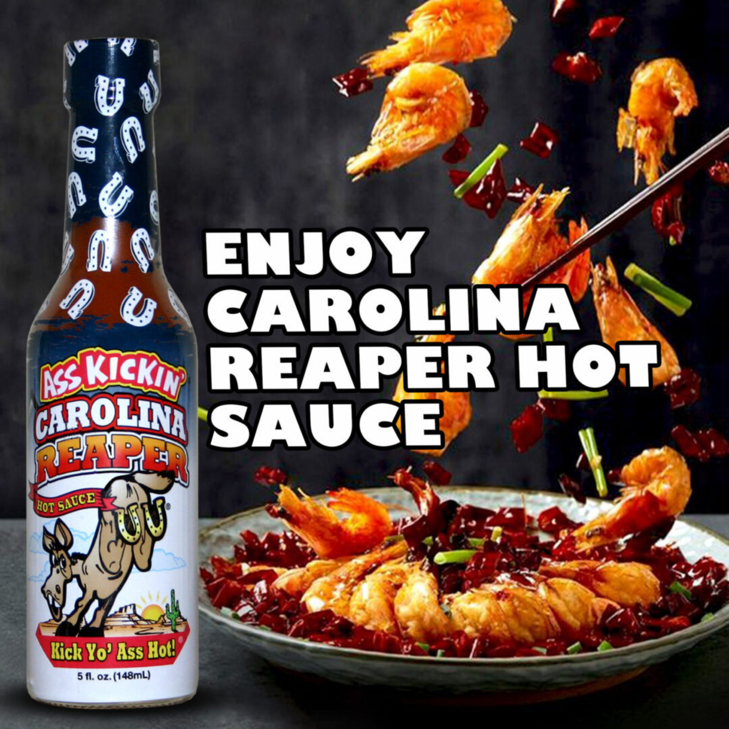 Ass Kickin Carolina Reaper Hot Sauce 12oz 12ct