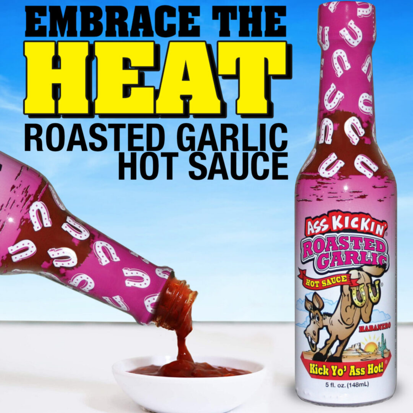 Ass Kickin Garlic Hot Sauce 12oz 12ct