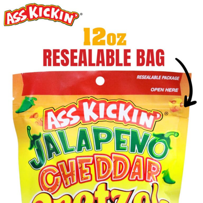 Ass Kickin Jalapeno Cheddar Pretzels Peg Bag 12oz 12ct