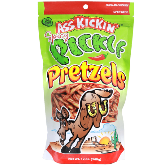 Ass Kickin Pickle Pretzels Peg Peg Bag 12oz 12ct