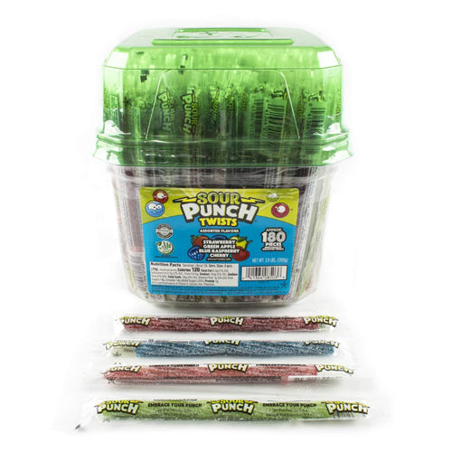 Sour Punch Twists Candy Jar 3.9lbs - 180ct