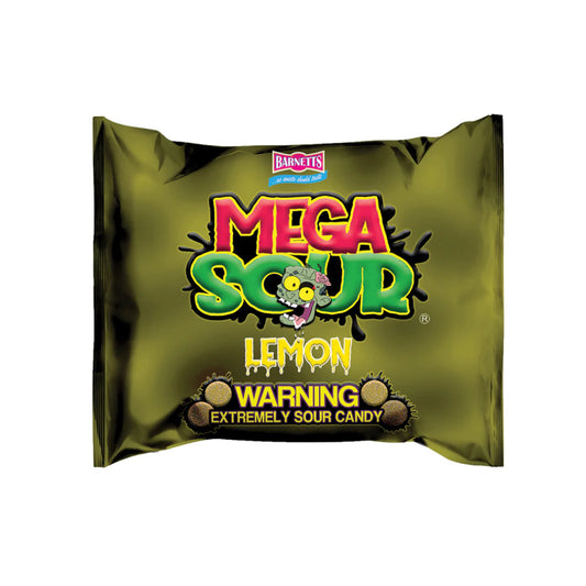 Barnetts Mega Sour Lemon Candy 104g bag – UK import extremely sour hard candy