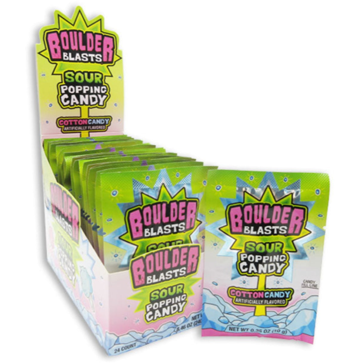 Koko's Boulder Blast Sour Popping Candy Cotton .35oz - 192ct