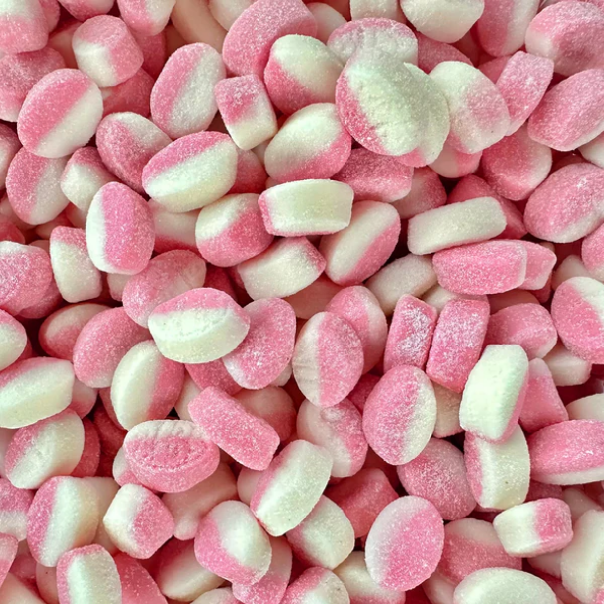 BUBS Mini Sour Strawberry Vanilla Ovals Candy Bulk Bag 5lb