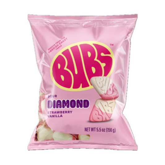 BUBS Sour Strawberry Vanilla Diamond Foam Candy 5.5oz - 8ct
