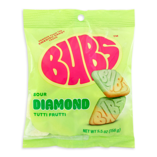 BUBS Sour Tutti Frutti Diamond Foam Candy 5.5oz - 8ct