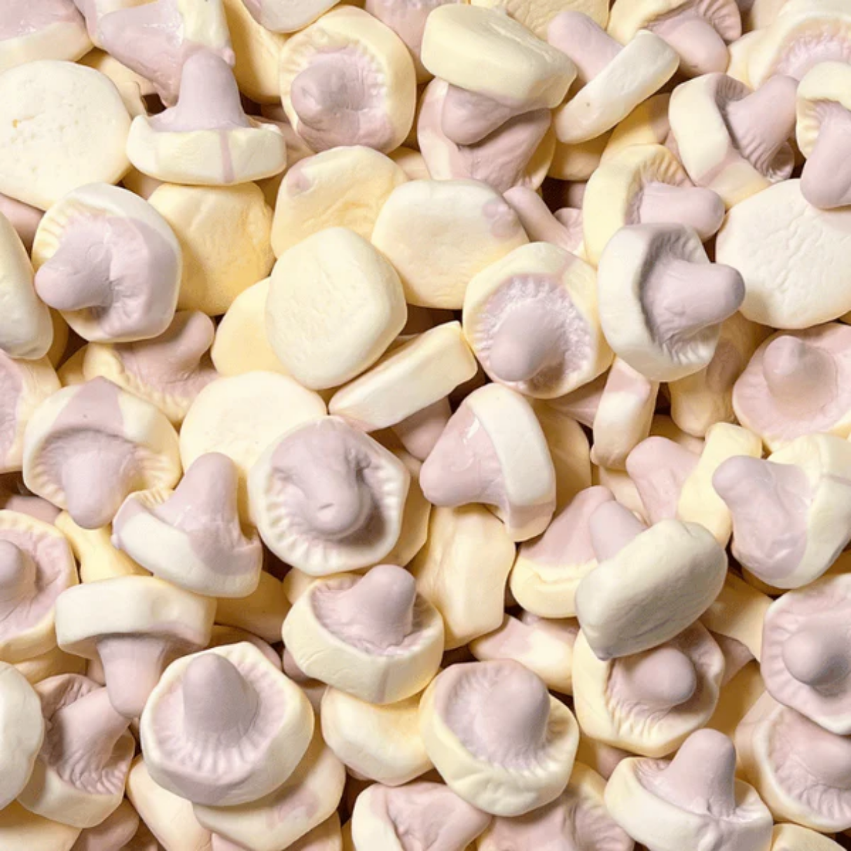 Banana Caramel Foam Mushrooms Candy Bulk Bag 2.20lb