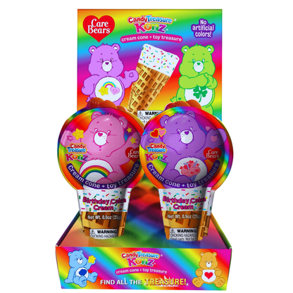 Care Bears Birthday Cake Flavored Cone Tray .9oz 10ct