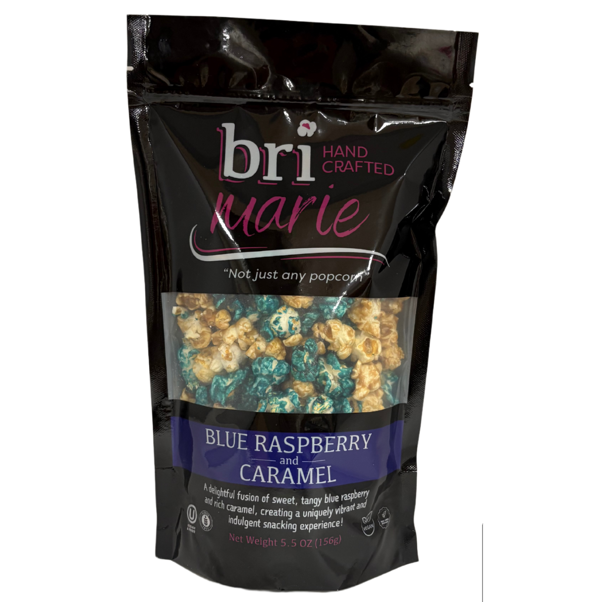 BriMarie Blue Raspberry & Caramel Popcorn 5.5oz - 12ct – I Got Your Candy
