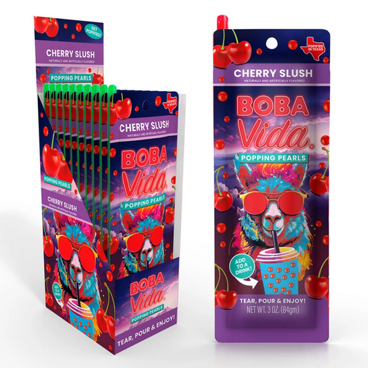 BobaVida Cherry Slush Popping Pearls 3oz - 10ct