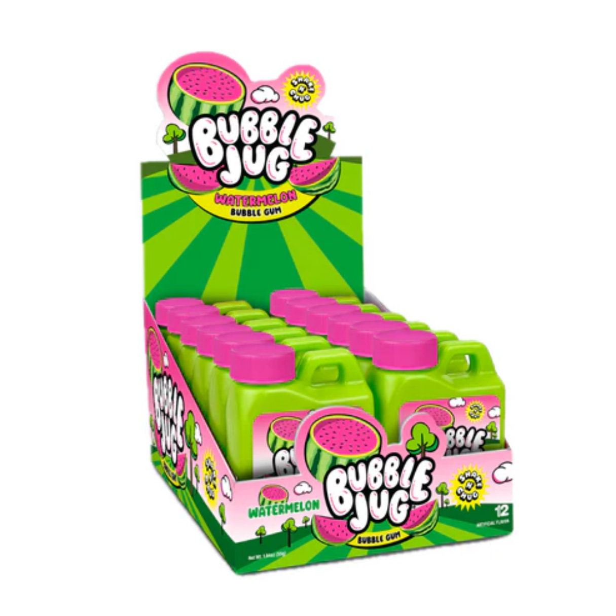 Bubble Jug Watermelon Bubble Gum 1.94oz - 12ct