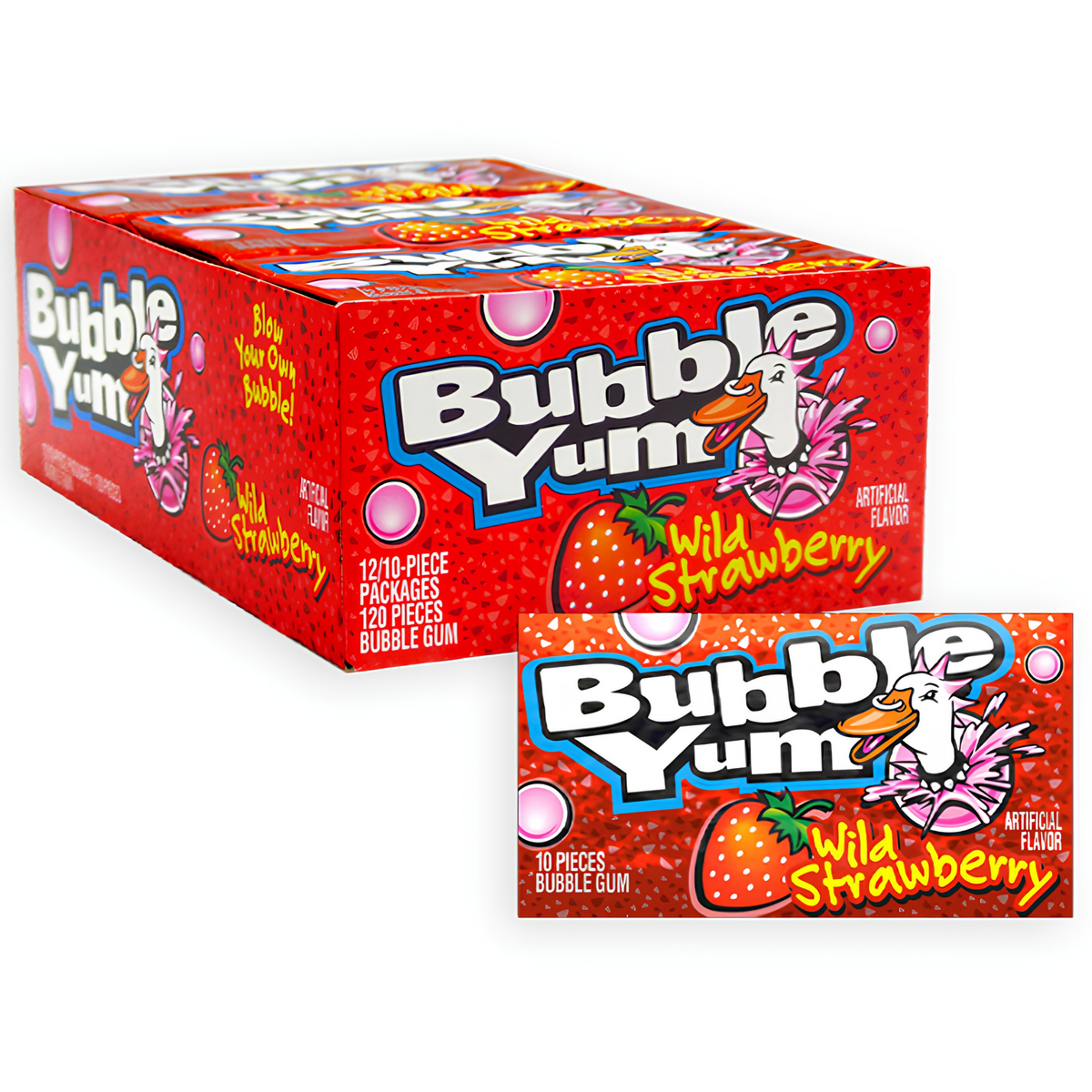 Bubble Yum Wild Strawberry Gum 2.82oz 12ct