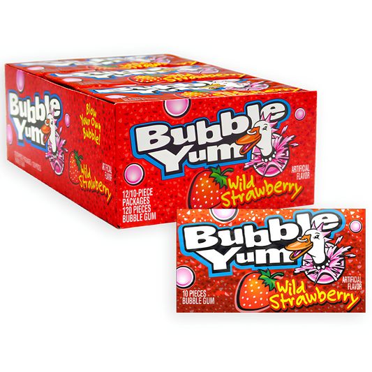 Bubble Yum Wild Strawberry Gum 2.82oz 12ct