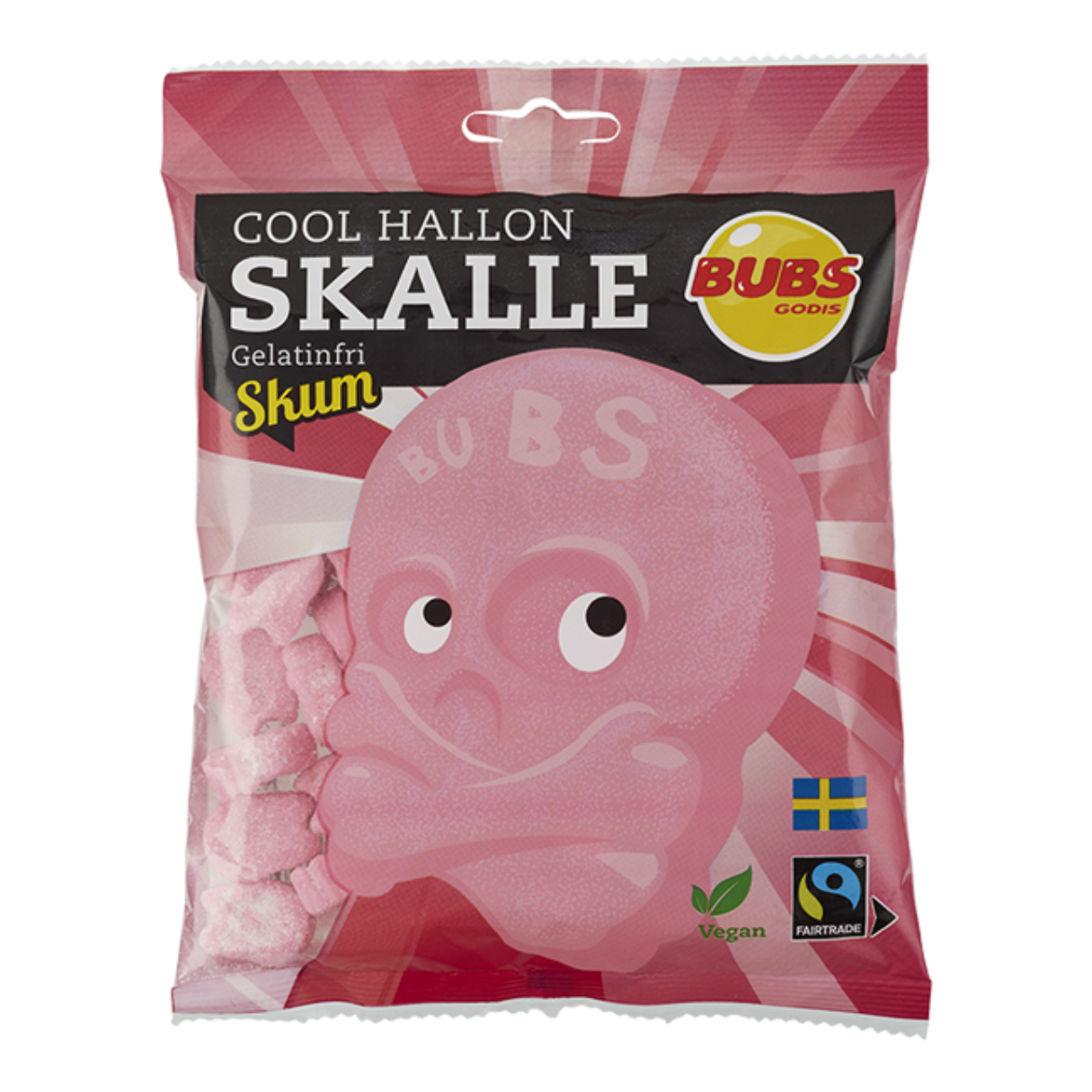 Bubs Cool Raspberry Skull Foam 90g - 12ct