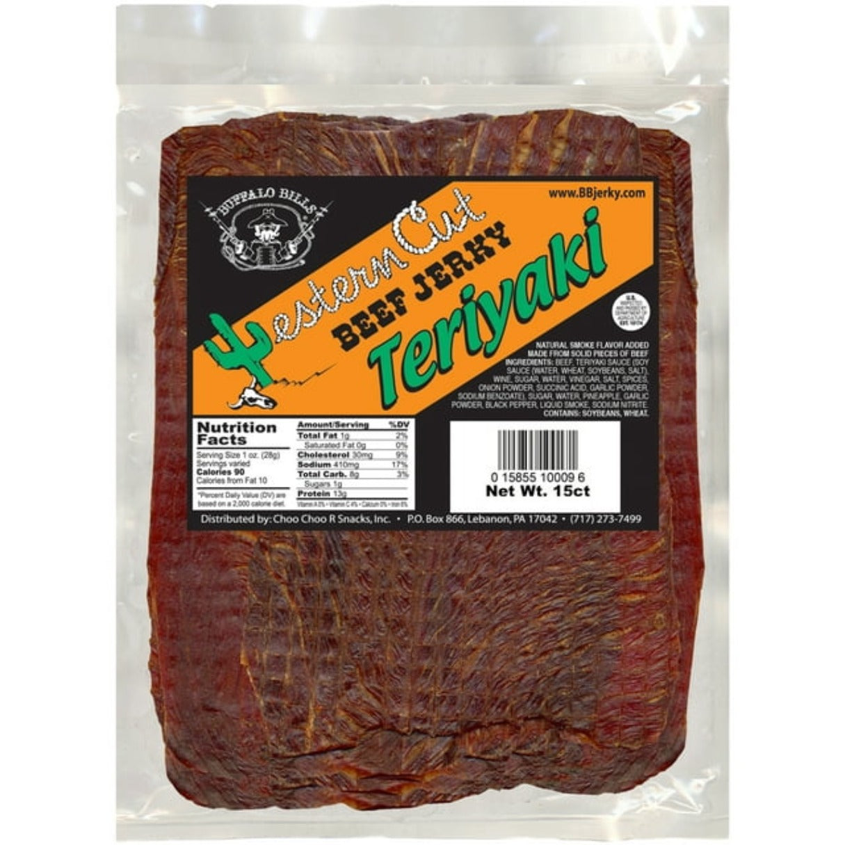 Buffalo Bill's Western Cut Teriyaki Beef Jerky 18oz - 15ct