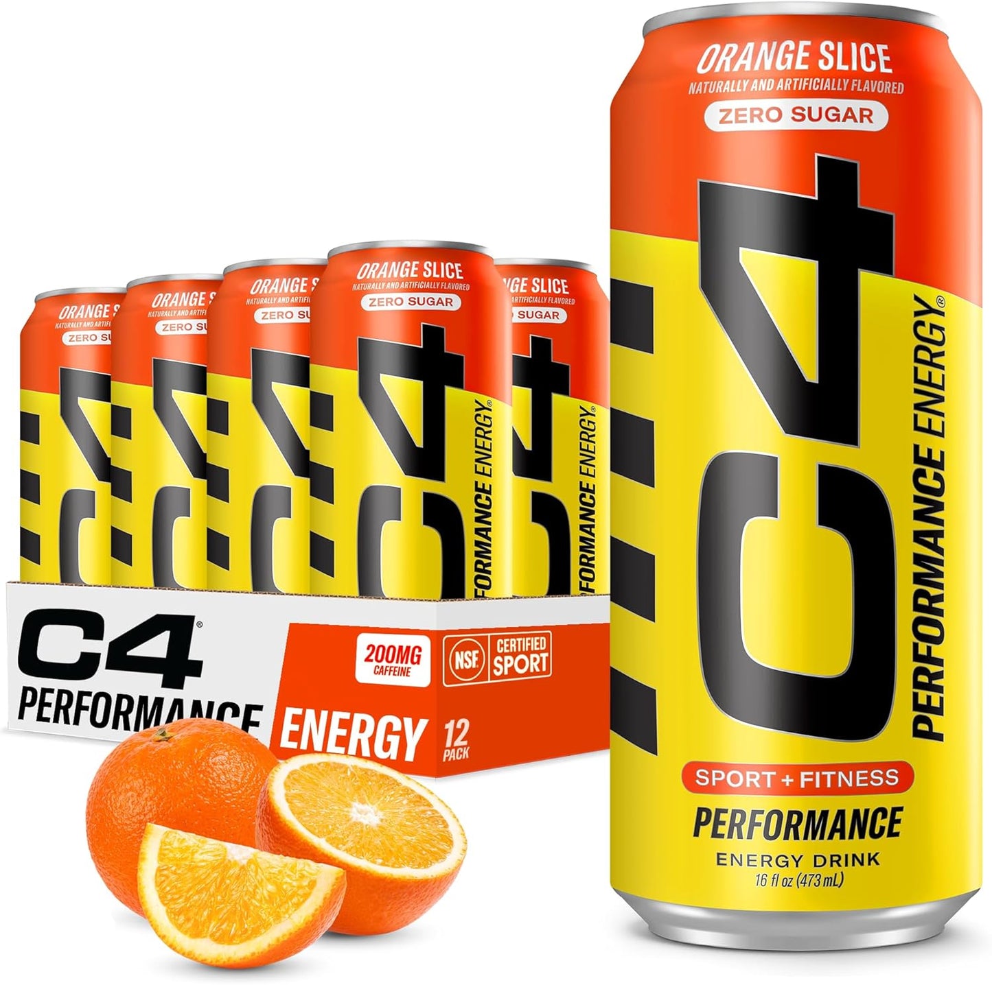 C4 Performance Energy Carbonated Orange Slice 16oz - 12ct