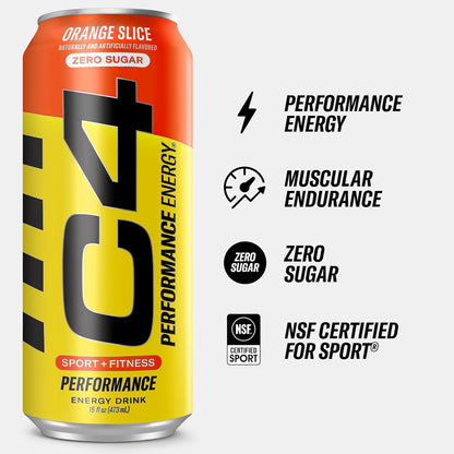 C4 Performance Energy Carbonated Orange Slice 16oz - 12ct