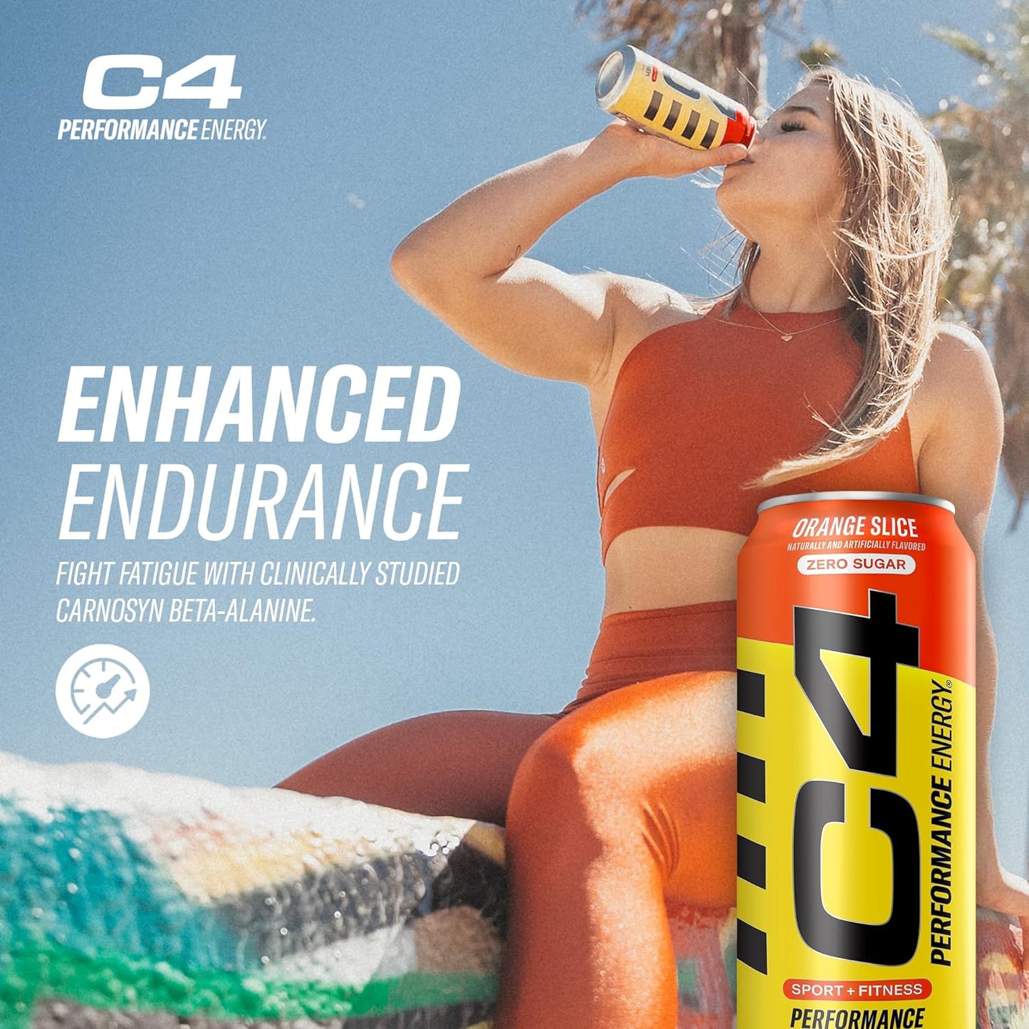 C4 Performance Energy Carbonated Orange Slice 16oz - 12ct