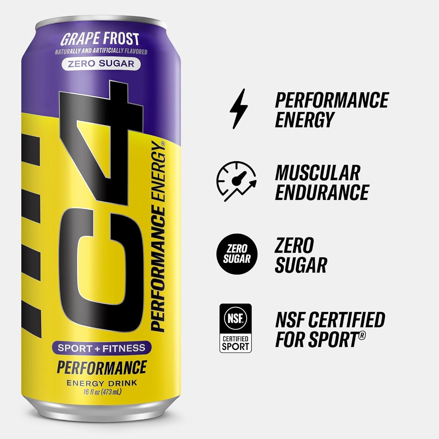 C4 Performance Energy Carbonated Purple Frost 16oz - 12ct