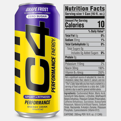 C4 Performance Energy Carbonated Purple Frost 16oz - 12ct