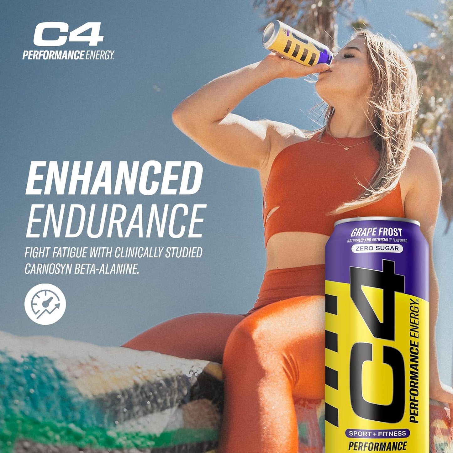 C4 Performance Energy Carbonated Purple Frost 16oz - 12ct