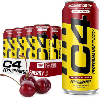 C4 Performance Energy Carbonated Midnight Cherry 16oz - 12ct