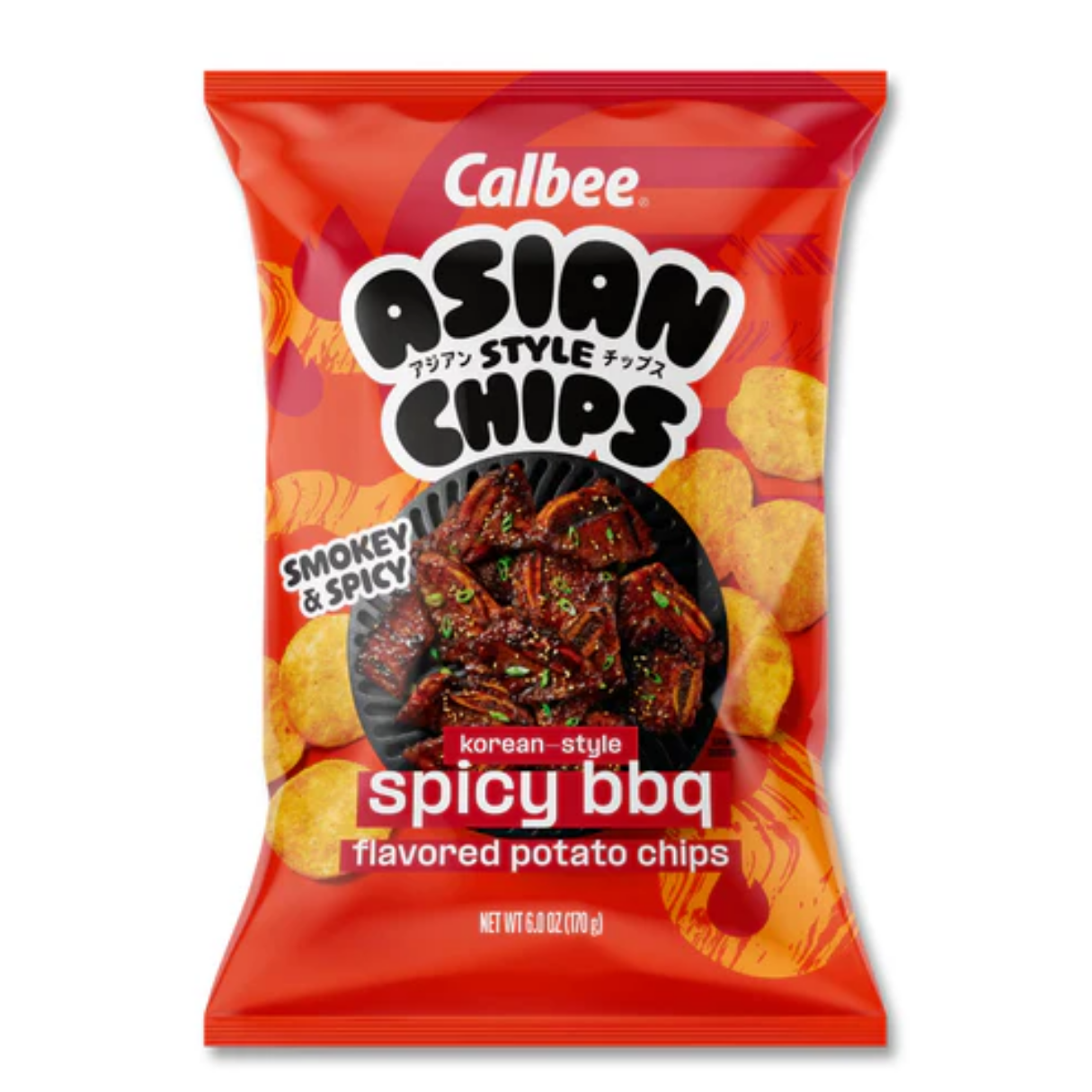 Calbee Asian Style Korean Spicy BBQ Potato Chips - 6oz 12ct