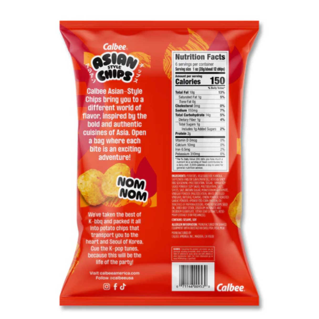 Calbee Asian Style Korean Spicy BBQ Potato Chips - 6oz 12ct