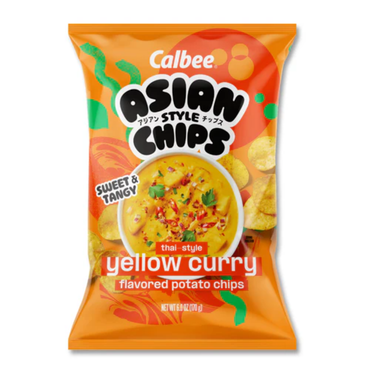 Calbee Asian Style Thai Yellow Curry Potato Chips - 6oz 12ct