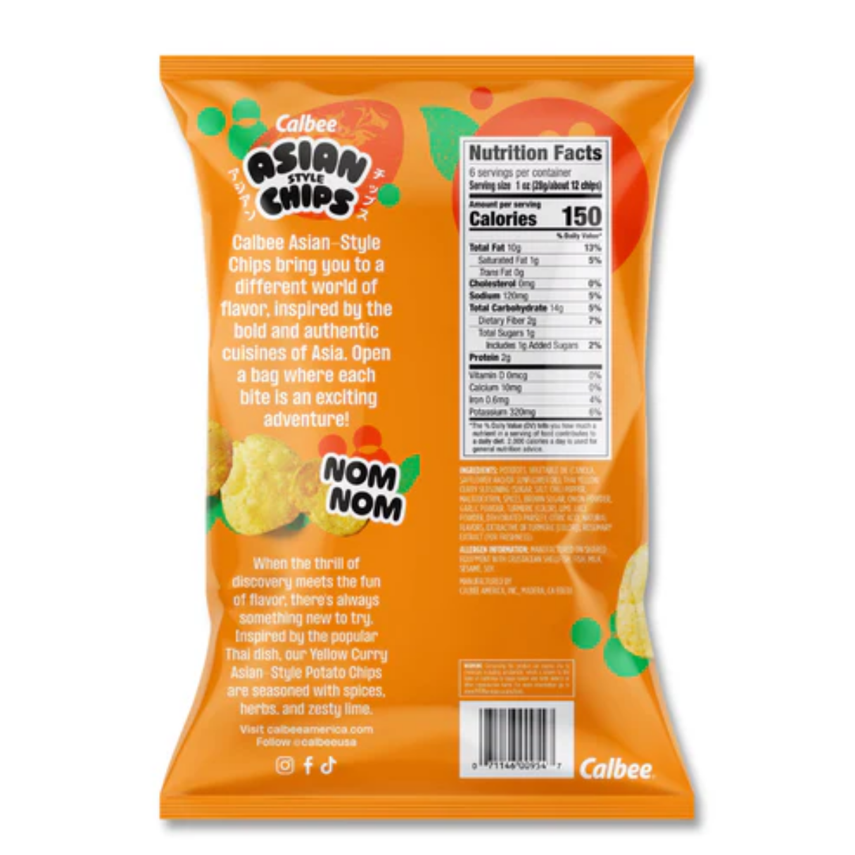 Calbee Asian Style Thai Yellow Curry Potato Chips - 6oz 12ct
