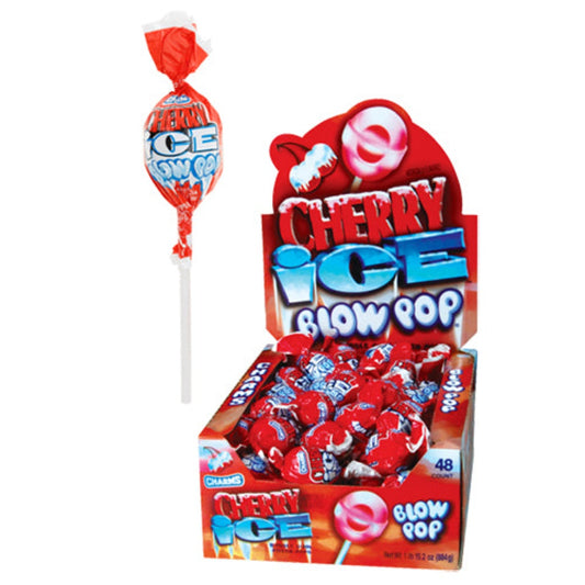 Charms Blow Pop Lollipops Cherry Ice - 48ct