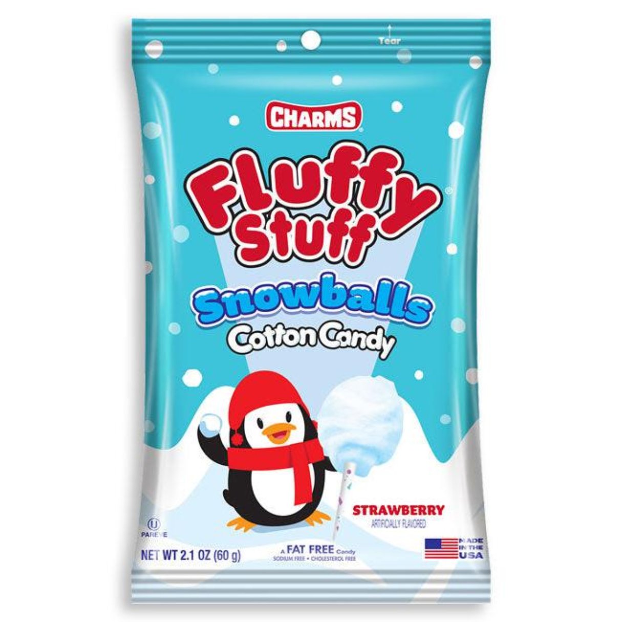 Charms Fluffy Stuff Snowballs Cotton Candy 2.1oz - 24ct