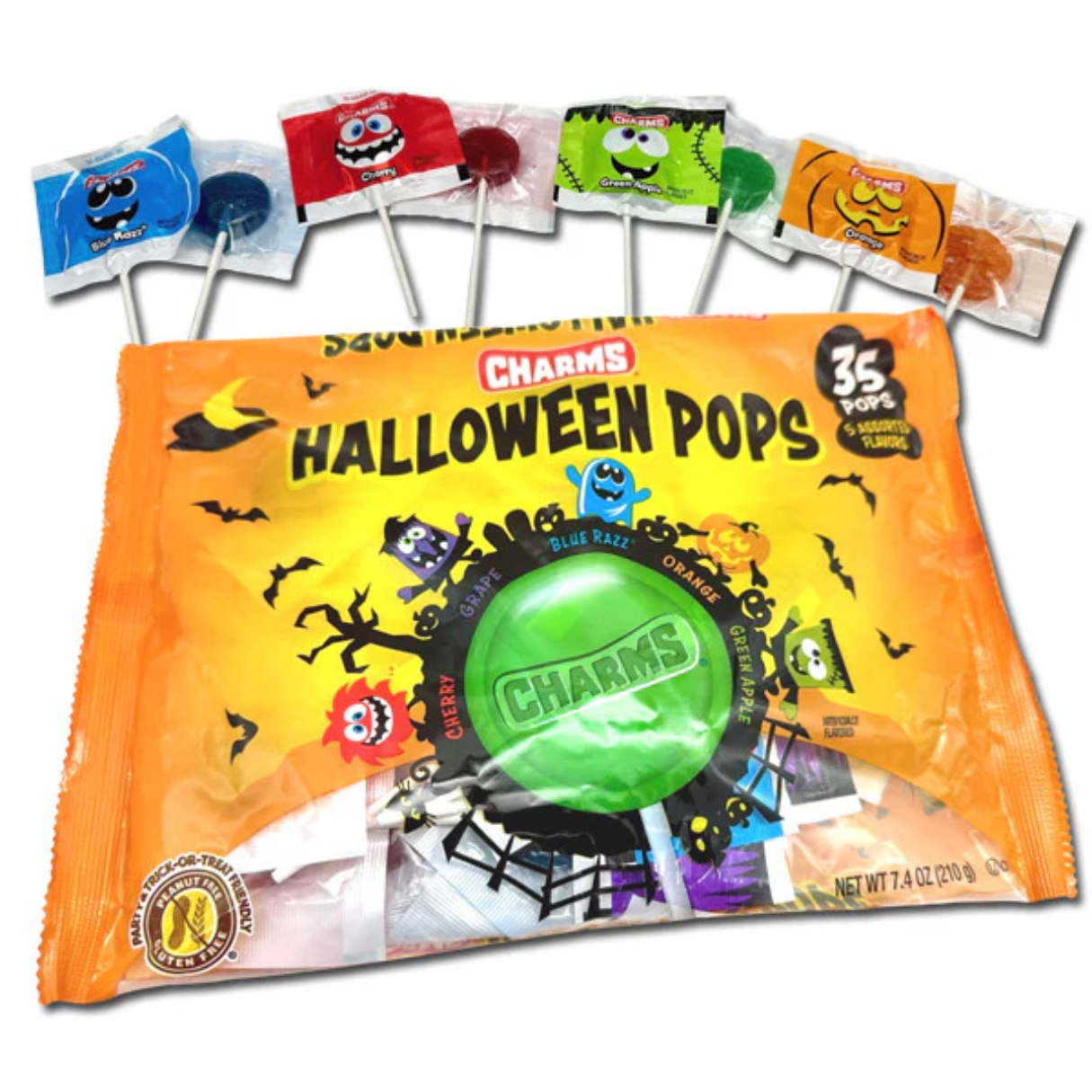 Charms Halloween Pops Bag (35pcs) 7.4oz 12ct