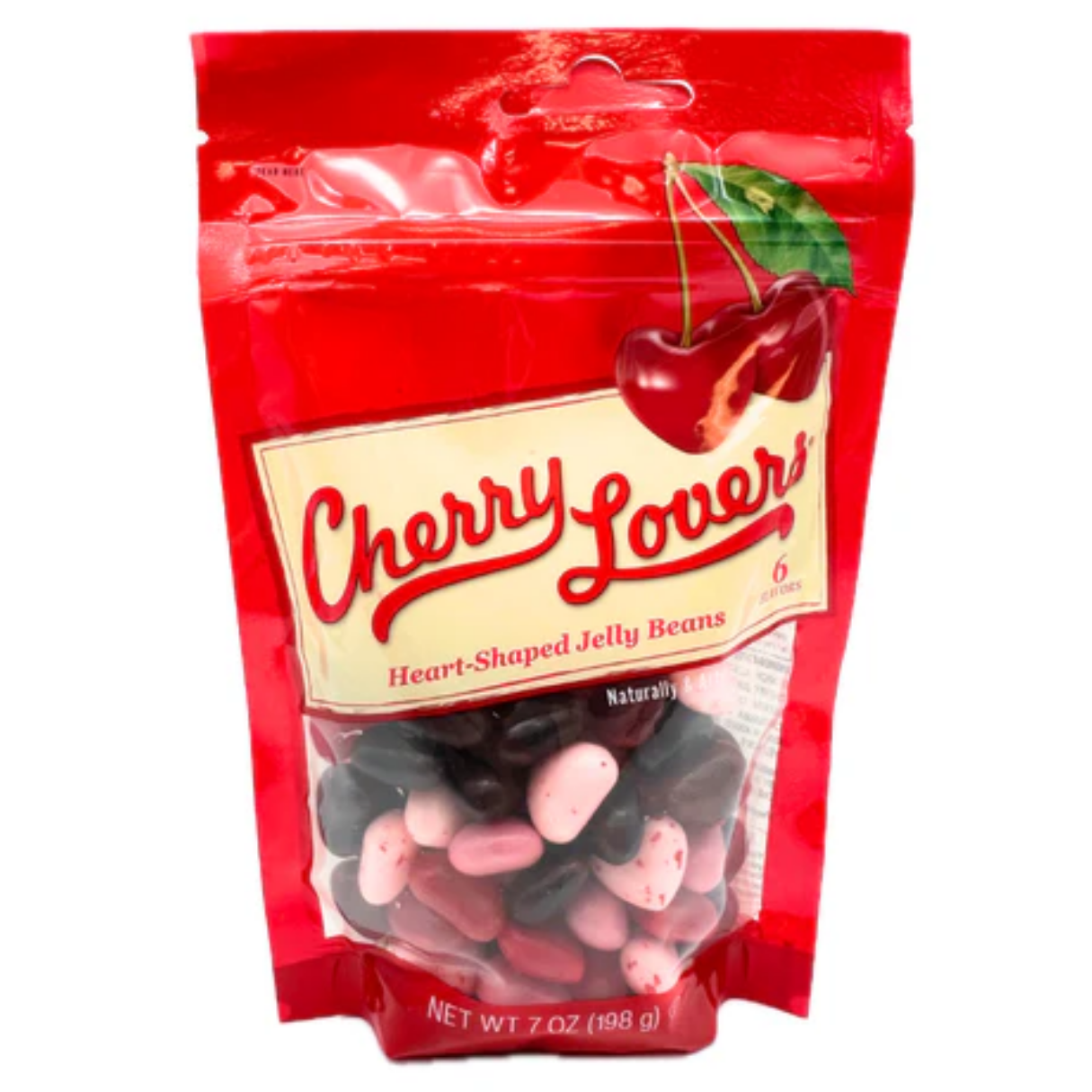 Cherry Lovers Heart-Shaped Jelly Beans Peg Bag 7oz - 12ct
