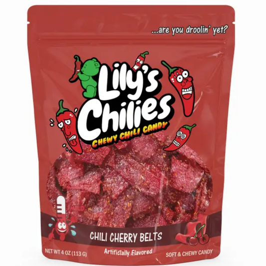 Lily's Chilies Chili Cherry Belts Candy 4oz 24ct