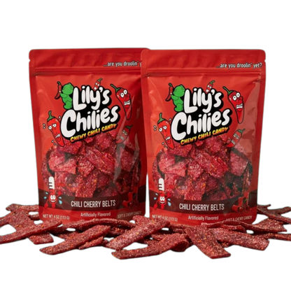Lily's Chilies Chili Cherry Belts Candy 4oz 24ct