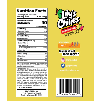 Lily's Chilies Chili Gummi Bears Candy 4oz 24ct