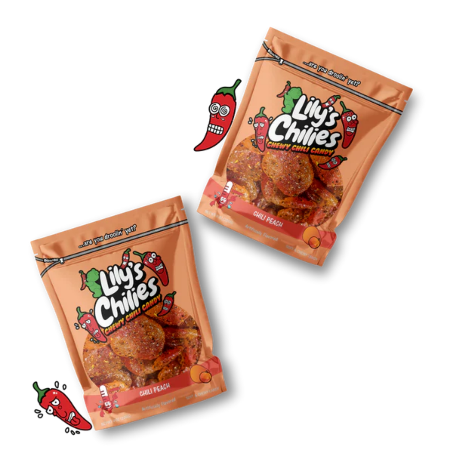 Lily's Chilies Chili Peach Gummies Candy 4oz 24ct