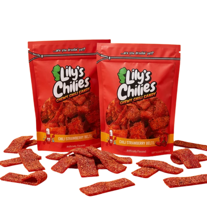 Lily's Chilies Chili Strawberry Belts Candy 4oz 24ct