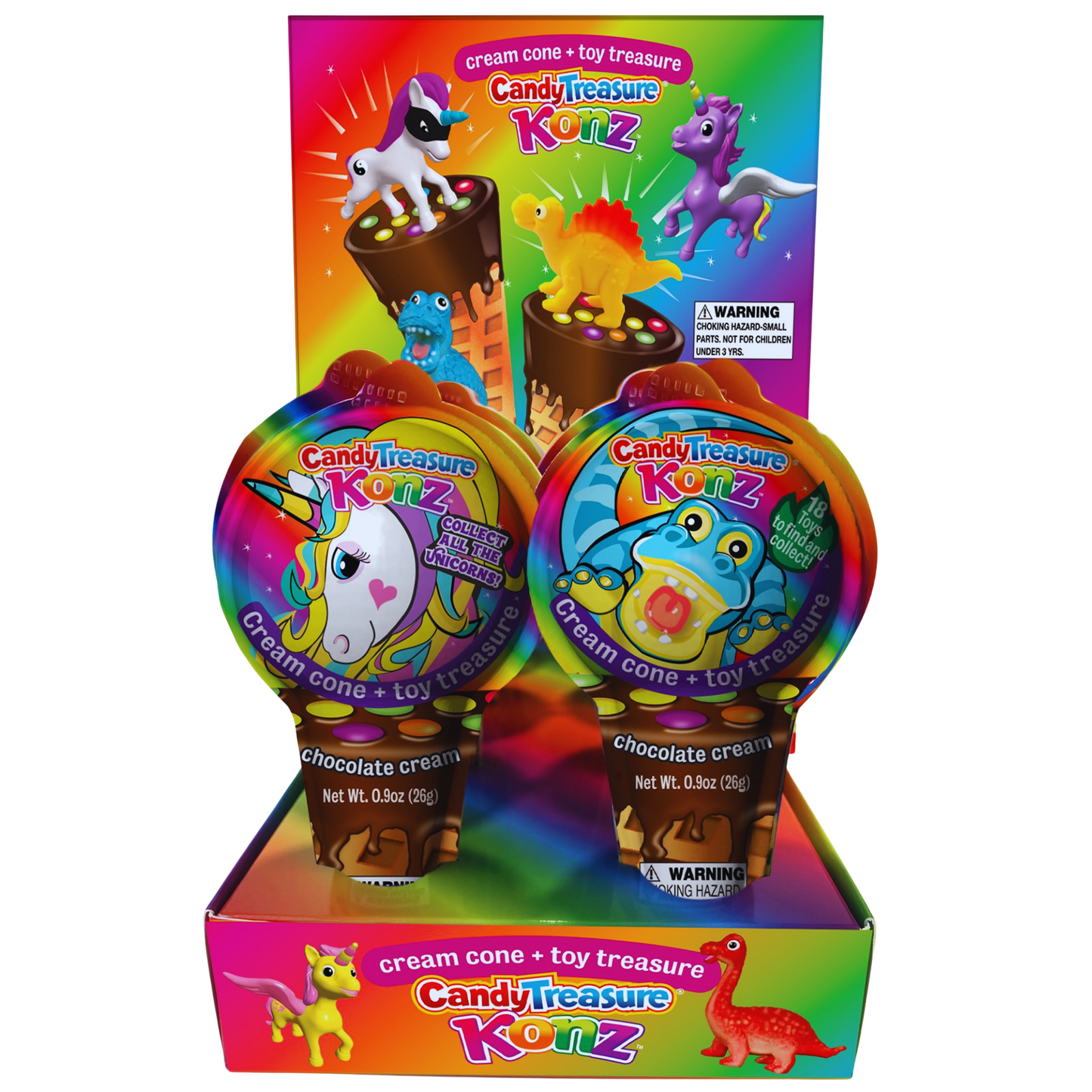 Chocolate Cream Cone with Toy Tray .9oz 10ct