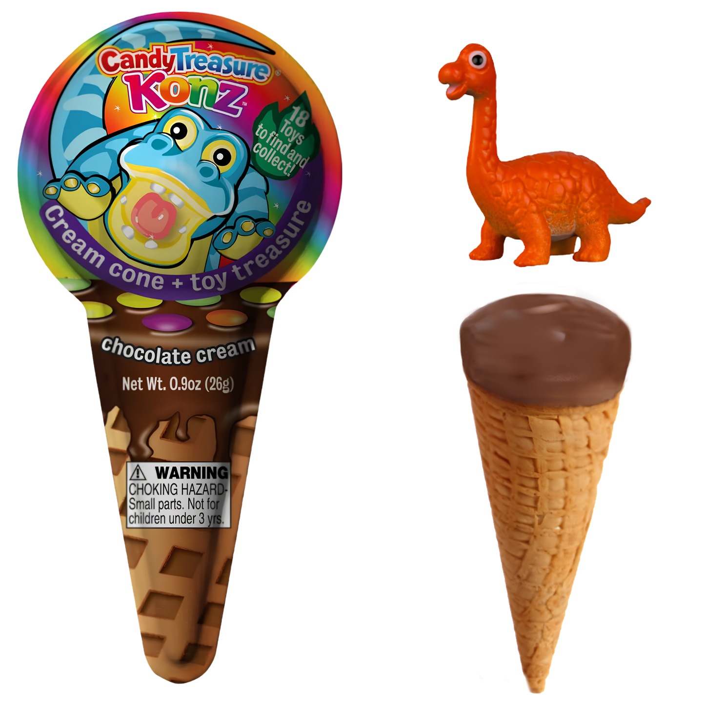 Chocolate Cream Cone with Toy Tray .9oz 10ct