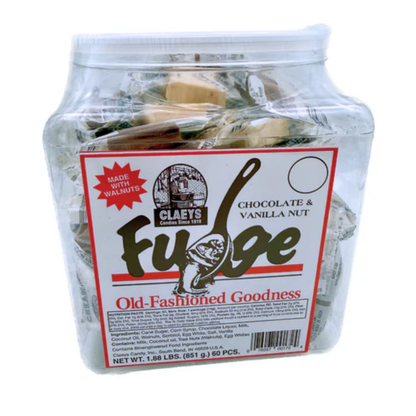 Claeys Chocolate and Vanilla Nut Fudge 1.88lb 60ct