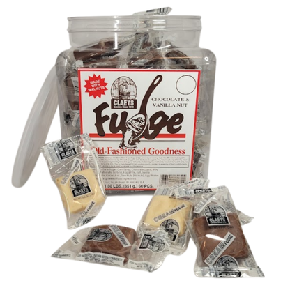 Claeys Chocolate and Vanilla Nut Fudge 1.88lb 60ct