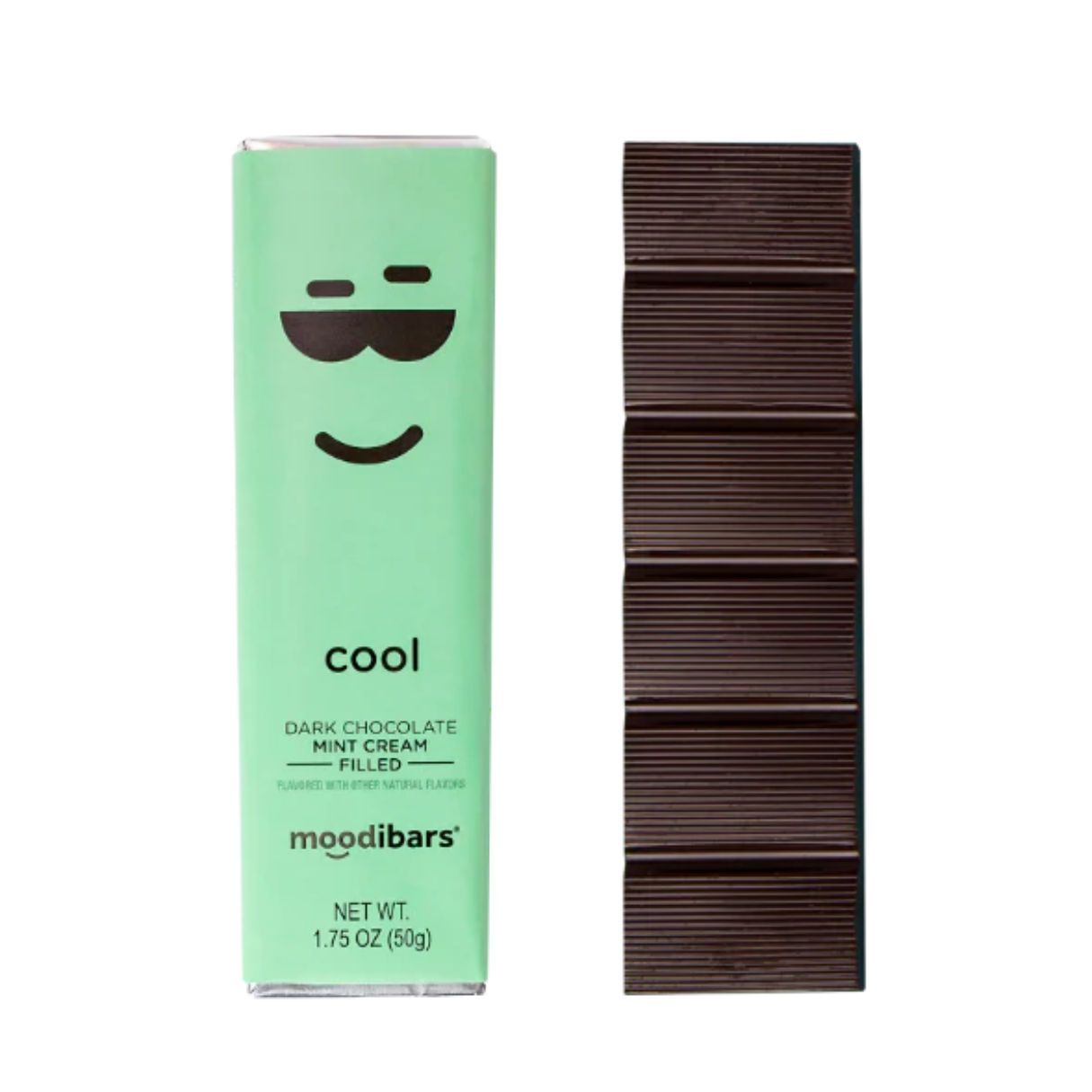 Cool Moodibar - Dark Chocolate Mint Cream Filled Bar 1.75oz / 24pcs