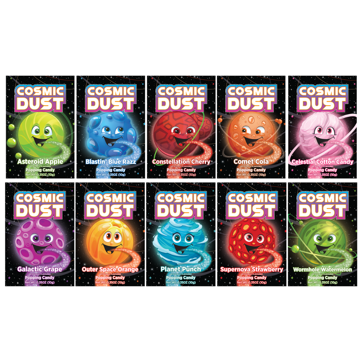 Cosmic Dust Popping Candy Assorted Flavors 0.35oz | 256ct Case – I Got ...