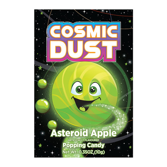 Cosmic Dust Asteroid Apple green apple popping candy pouch with crackling crystals
